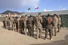 Briefing before boarding Chinook helicopters