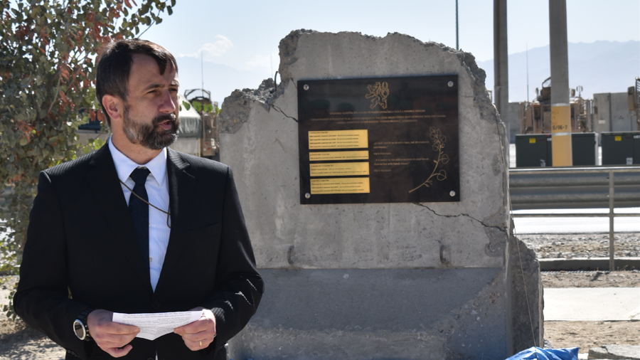 Odhalení památníku a proslov velvyslance České republiky v Afghánistánu