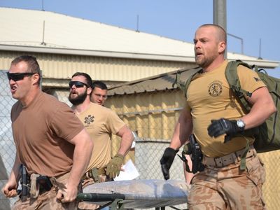 Vítězný tým českých vojáků ze základny Bagram. 