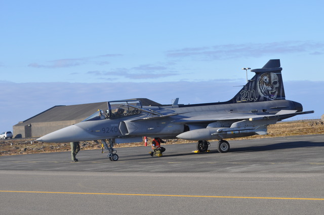Gripen s motivem letošního NATO Tiger Meet se také zapojuje do mise na Islandu