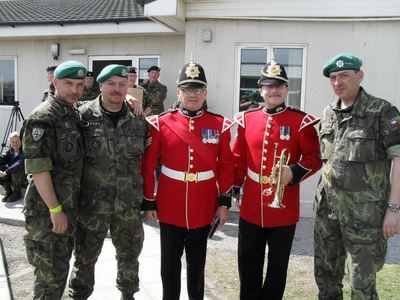 A take with Military Band members after opening ceremony