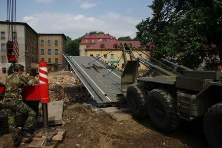 New temporary bridge at Chrastava