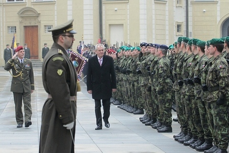 New Czech president Milos Zeman is sworn in also as new supreme commander of Armed Forces of the Czech Republic