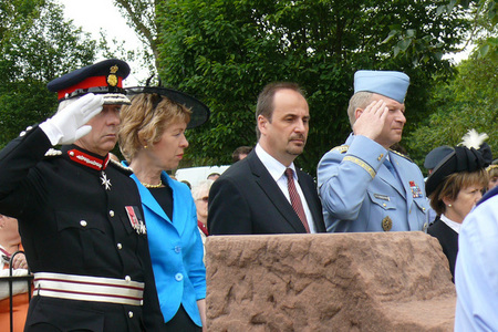 Lord Lieutenant David Briggs, Representative of the Queen in Cheshire, Diana Caroline Barbour, Director of the Bolesworth Estate, Minister Kohout and General Picek 