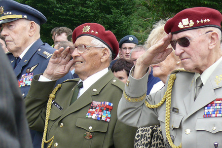 From the left: Colonel Jaroslav Hofrichter-RAF navigator, Lieutenant Colonel Jan Bacik, General Tomas Sedlacek
