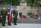 The Guard of Honour at the Memorial to WW2 soldiers at Usti nad Labem