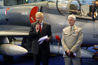 From the Press Conference of Minister Vlastimil Picek and General Petr Pavel to IDET 2013 in front of ALCA L-159 subsonic attack light combat aircraft