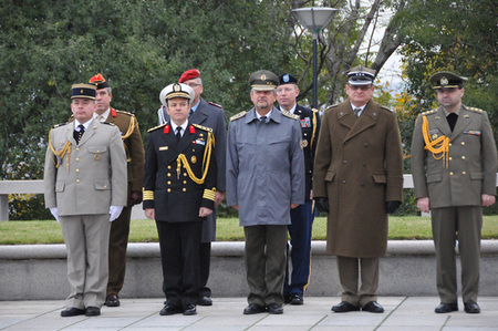 A part of Defence Attaches and Military and Air Attaches accredited to the Czech Republic who attended the ceremony at Prague´s Vitkov