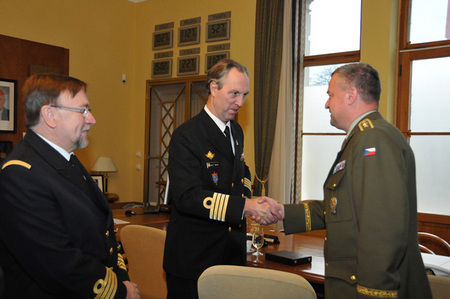 From the left: Navy Captain Jacques DeDecker, Navy Captain Jon Erling Tenvik, and Major General Miroslav Zizka