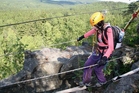 Getting over a ravine on the so called "Burma bridge" requires bravery and exact movement coordination