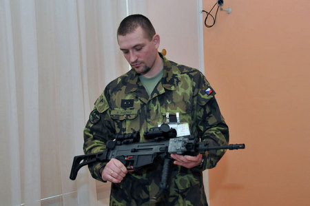 One of skilled soldiers, who have tested the new weapon