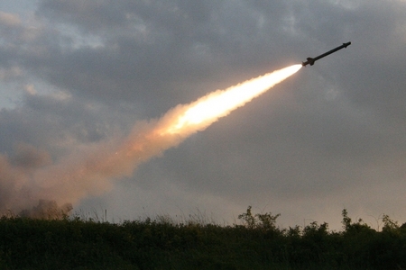 Missile aims at the target