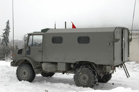 Belgian forward air controllers are in contact with Czech aircraft from this Mercedes van