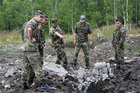 Engineers checking a site of live explosion training