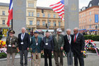 American war veterans who brought freedom to Pilsen in May 1945, in front of the "Thank you America!" Memorial. 6 May 2013