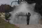 Vehicles going through Czech decontamination line at the Steadfast Jazz 2013 exercise