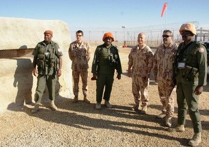 General Opata at a forward observation post with Fiji soldiers and two of Czechs serving here