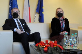 Accompanied by Prime Minister Petr Fiala