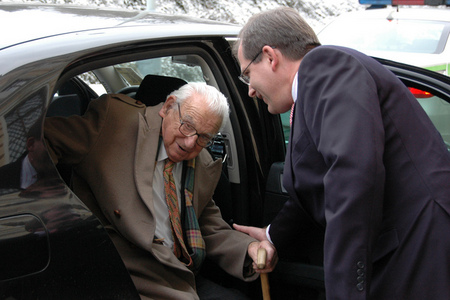 First Deputy Defence Minister Jiri Sedivy welcomes Sir Winton