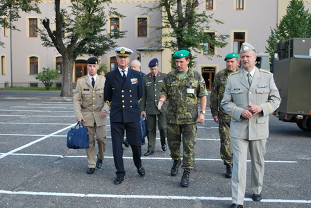 General Syrén with delegation at the 6th October Barracks at Liberec
