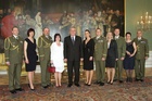 Newly appointed and promoted Generals with their wives, and President Milos Zeman (centre). Generals from the left: Bohuslav Prikryl, Jan Gurnik, Milan Kovanda, Ladislav Jung and Milan Schulc