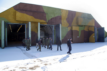 Entrance part to one of reinforced objects at locations of radiotechnical companies
