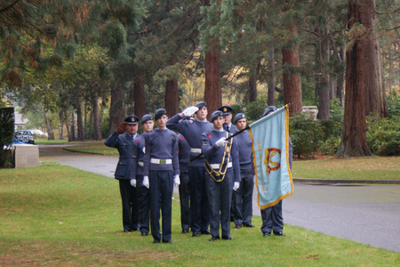 Surrey RAF Cadets during anthem