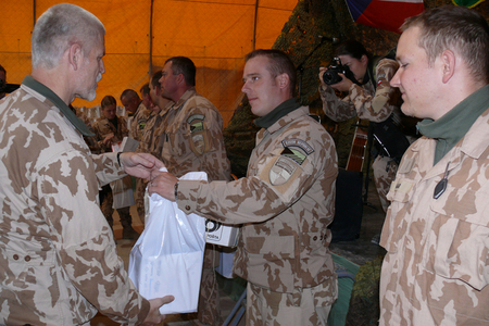 General Petr Pavel hands over Christmas gifts (Dec 2012, Logar, Afghanistan)