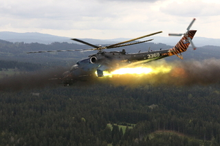 Ilustrační obrázek ke článkuArmáda se loučí s legendárním „ďáblovým kočárem“. Poslední ostré střelby z Mi-24/35 proběhly v Boleticích