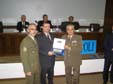 General Georgio Zucchetti (right) hands over the winning plaquette